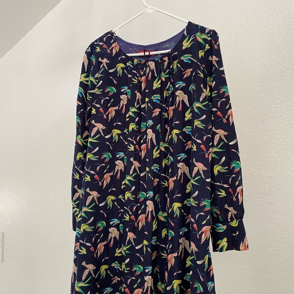 Long Sleeve Bird Pattern Blouse/Dress - Picture 4 of 6